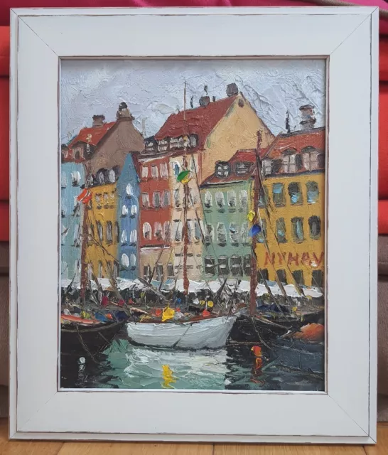 Copenaghen Canals, Denmark , oil painting