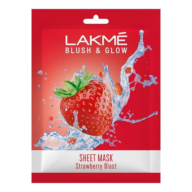 Lakmé Blush Y Glow Fresa Hoja Máscara Instantáneo Hidratos Su Piel 25 ML FS