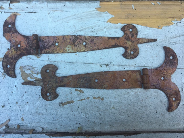 RUSTY ~10" PAIR of  RUSTIC GOTHIC T/HINGES~