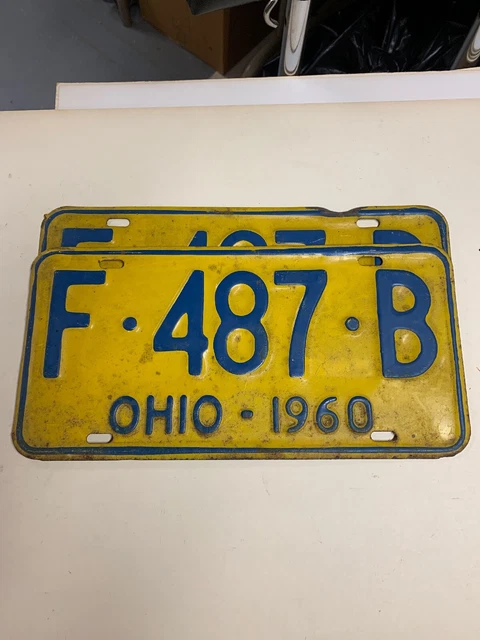 VINTAGE ANTIQUE 1960 Ohio License Plates $39.95 - PicClick