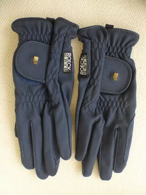 Roeckl Sports Roeck-Grip Navy Blue Chester Gloves Size 7.5