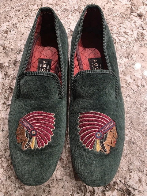 Ralph Lauren Rugby Devil Embroidered Velvet Slipper Loafers Black Mens Size 11 Polo Ralph Lauren Men main image 4