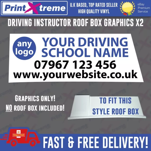 Driving Instructor Roof Box Graphics stickers decals Printed sign Learner School