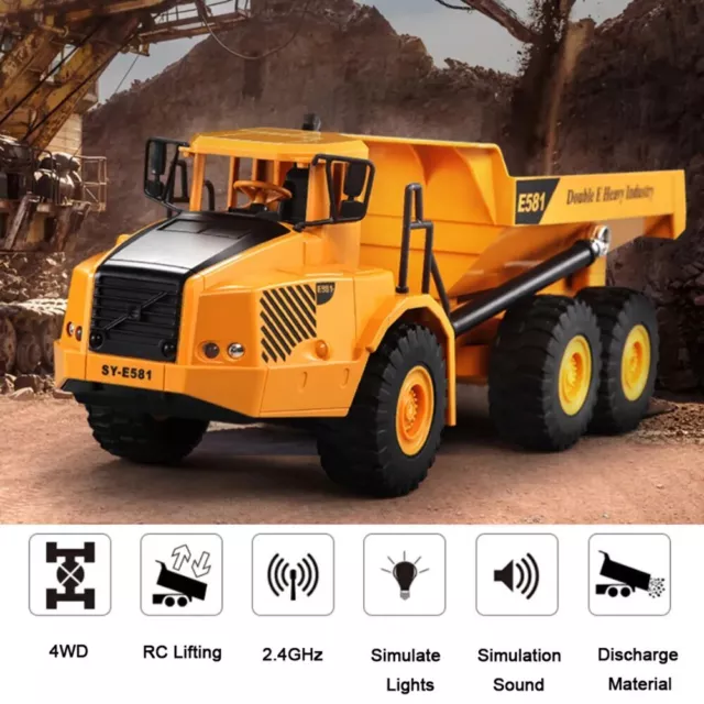 4WD RC Car 2.4G 6ch Dump Truck Engineer Construction Loading Dump Remote Control