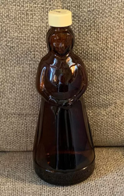 Vintage Mrs. Buttersworth Brown Glass Syrup Bottle w/ Plastic Cap (10" tall)