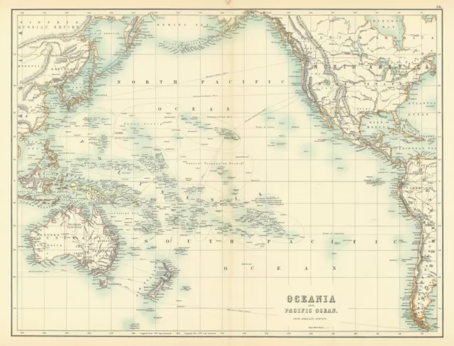Oceania & Pacific Ocean. Australasia Polynesia Australia. BARTHOLOMEW 1898 map
