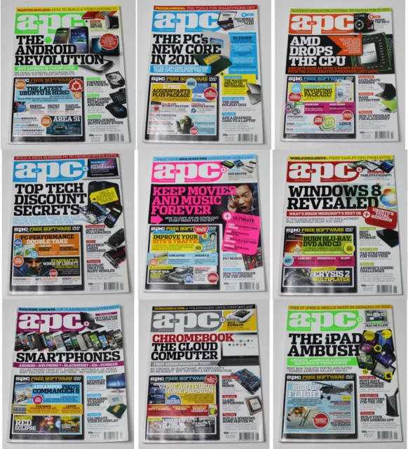 Australian Personal Computer (APC) Magazine (9 Issues from 2011) + 1 Cover DVD