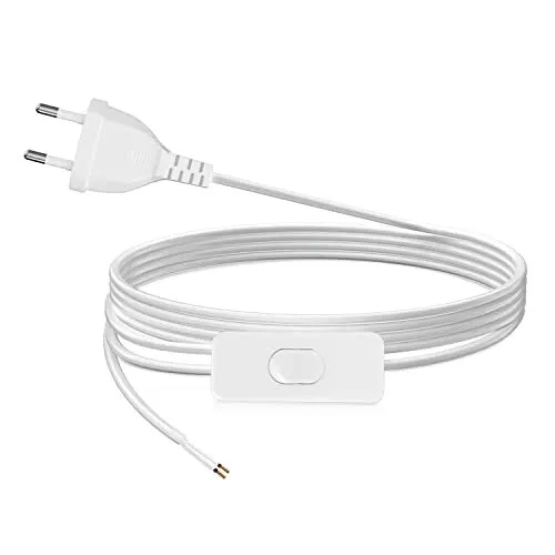 Kabel mit Schalter und stecker,Zuleitung mit Schalte-HuLuWa 3Meter Netzkabel ...