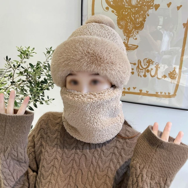 Women's Winter Cycling Hat with FaceMask Scarf Stay Cozy and Protected