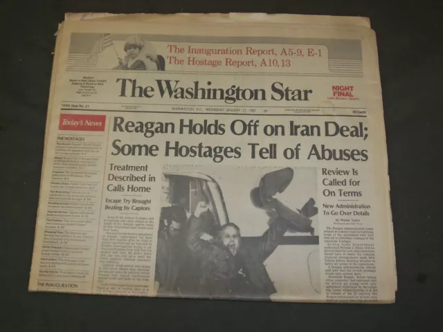 1981 Jan 21 The Washington Star Newspaper - Hostages Return From Iran - Np 3191