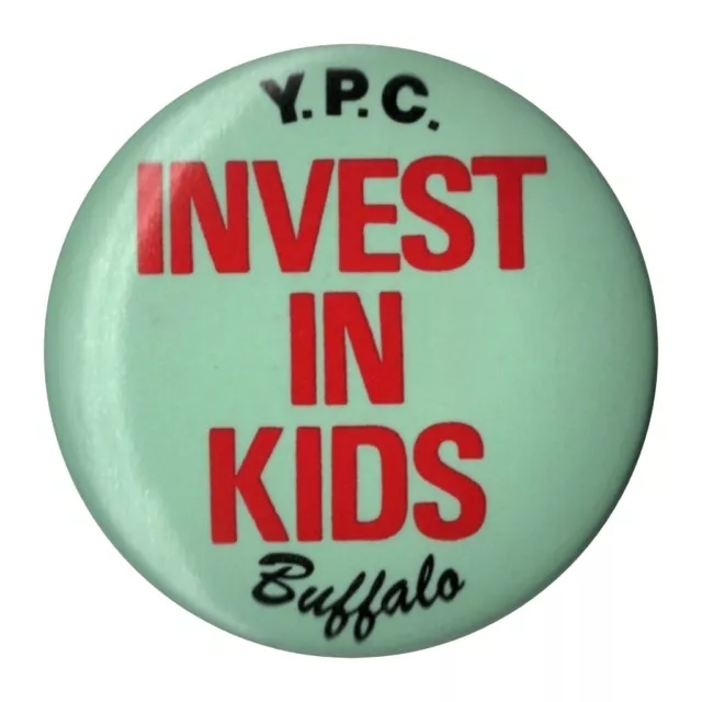 Retro YPC Invest in Kids Buffalo 2.25" Button Pinback Western NY Youth Program