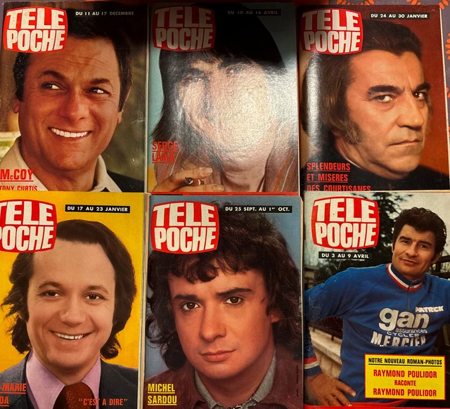 Lot Magazine POULIDOR LAMA SARDOU Cavada Tony Curtis Lot Magazine Tele Poche 1976 ...