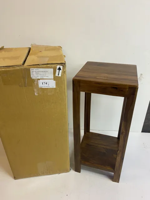 Sheesham dark Wood toronto telephone table with shelf 70x30x30cm