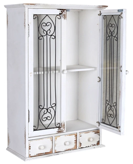 Armadietto Medicinale Con Serratura – 30x11x26 Cm, Porta Trasparente E Maniglia, Per Parete O Trasporto