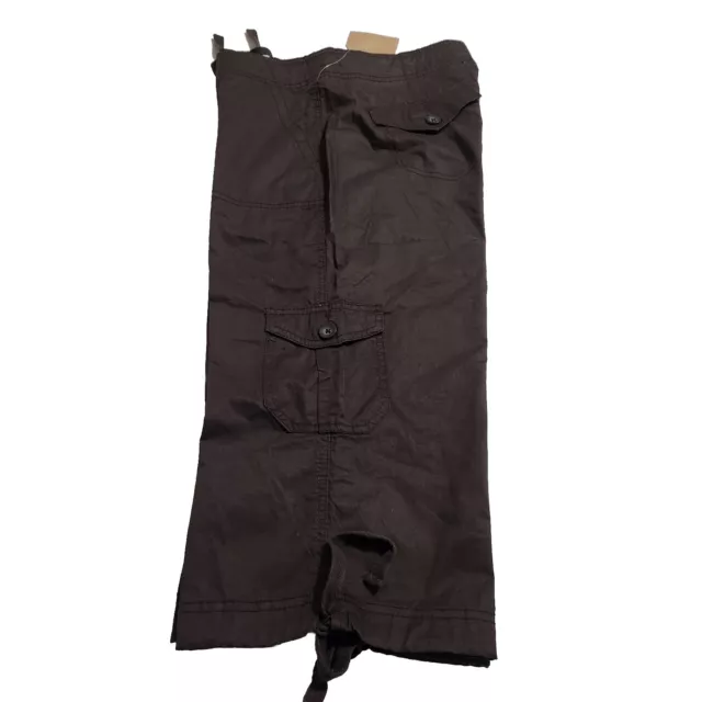 Calvin Klein Cropped Capri Cargo Pants Womens Size 8 Brown 100% Cotton NWT (JJ) 3