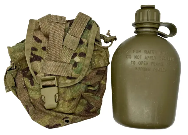 US ARMY MOLLE II 1QT Canteen with Canteen Pouch OCP Multicam with Canteen