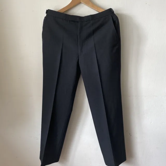 Vintage St Michael menns trousers work wool and polyester Large black Waist 36”