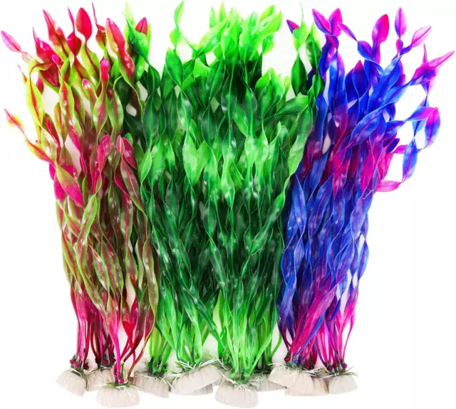 12 PCS Artificial Seaweed Water Plants Plants for Aquarium Decorations Fish Tank