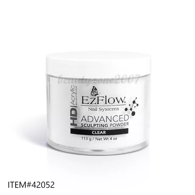 EzFlow HD High Definition Nail Acrylic Sculpting Powder - Clear 4oz #42052