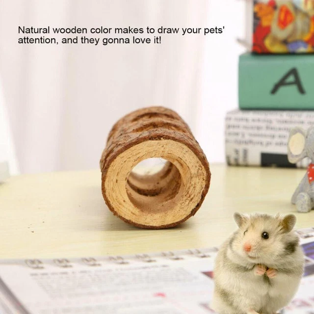 Tubo tunnel animale legno giocattoli da masticare per piccoli animali domestici - conigli, furetti,