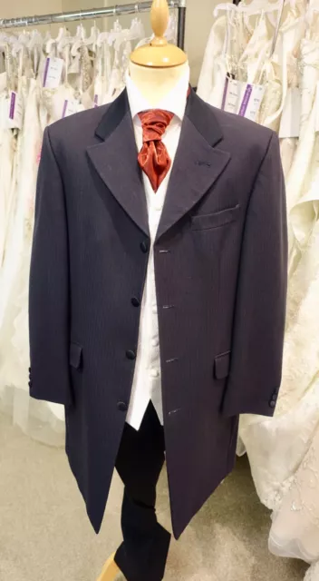 Prince Edward Wedding Jacket Navy 3/4 Length Ex Hire Formal Wedding Prom Races