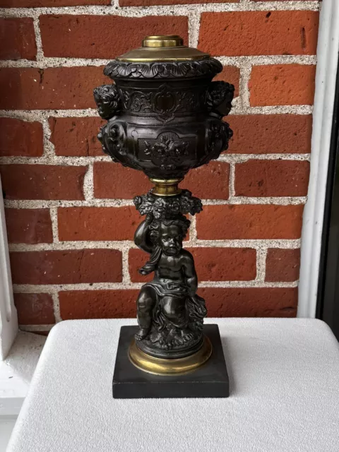 Antique RARE 1860's Dietz Figural Kerosene Oil Lamp #2 Oil Burner