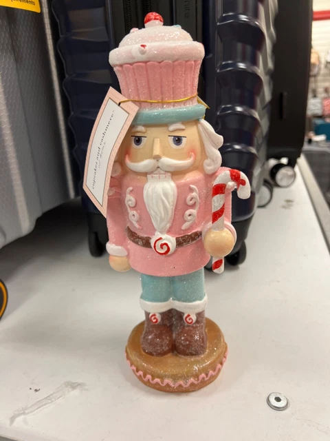 Nuevo Navidad pastel falso cascanueces sombrero cupcake caña caramelo decoración del hogar