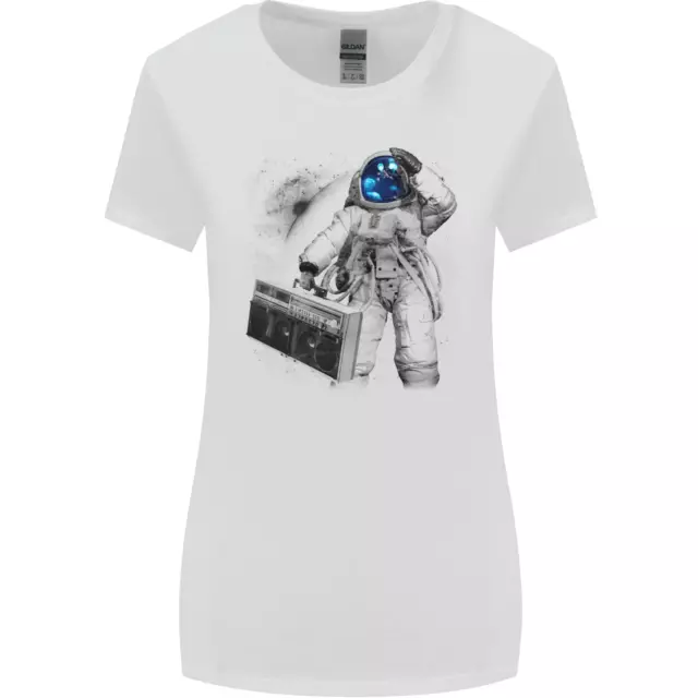 Space Ghetto Blaster Astronaut Music Womens Wider Cut T-Shirt