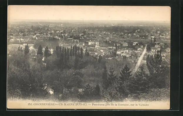CPA Chennevières-sur-Marne, vue générale pris de la Terrasse, sur la Varenne
