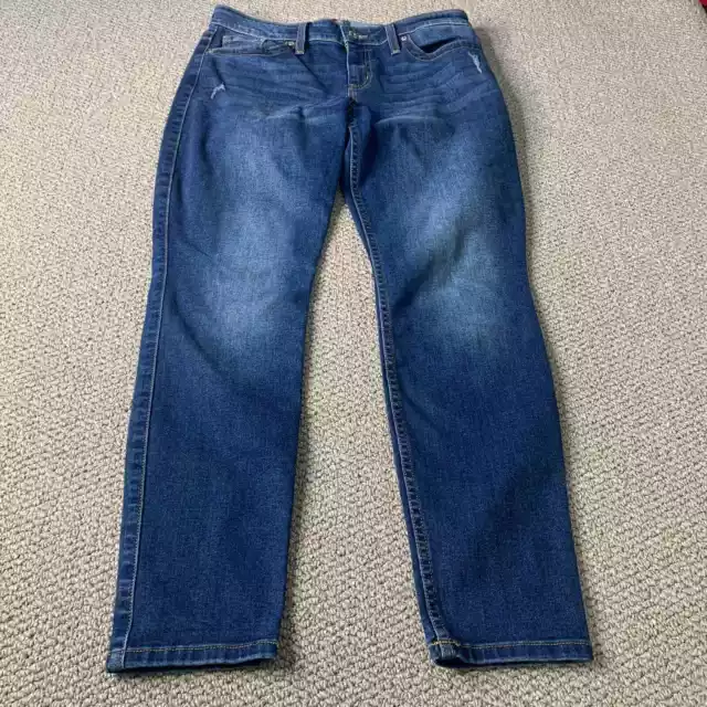 Guess Womens Jeans Size 31 Blue Denim Dark Wash Skinny Distressed Mid Rise