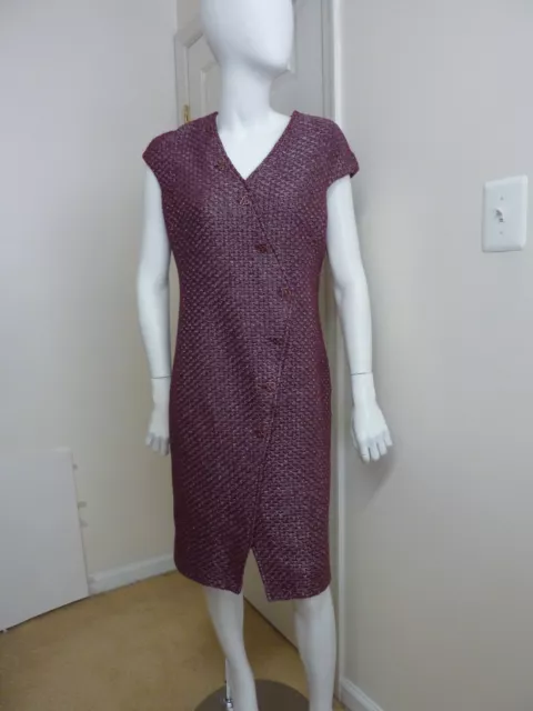 St John Collection  Basket Knit V-neck Sheath Dress Size:6  $1495 NWT