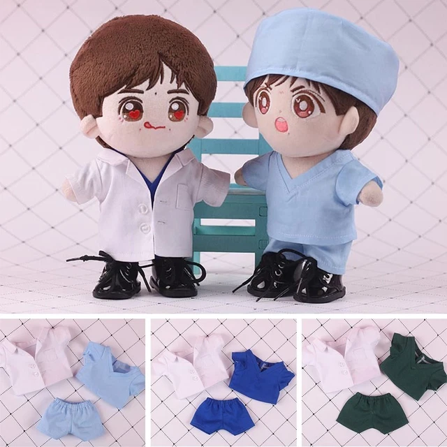 da cappotto bianco Vestiti per bambole 20cm Pantaloncini Top Vestiti di peluche