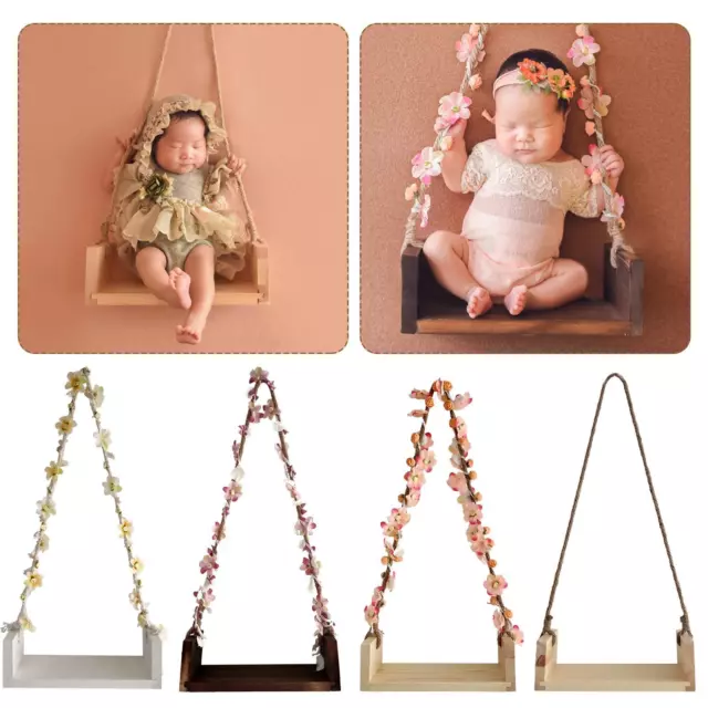 Photography Props Swing Seat With Beautiful Flowers Vine Baby Photo'