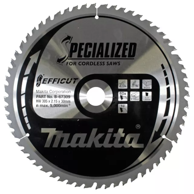 Makita B-67309 Efficut TCT Circular Saw Blade 305x30mm • 60 Teeth 2.15mm Wood