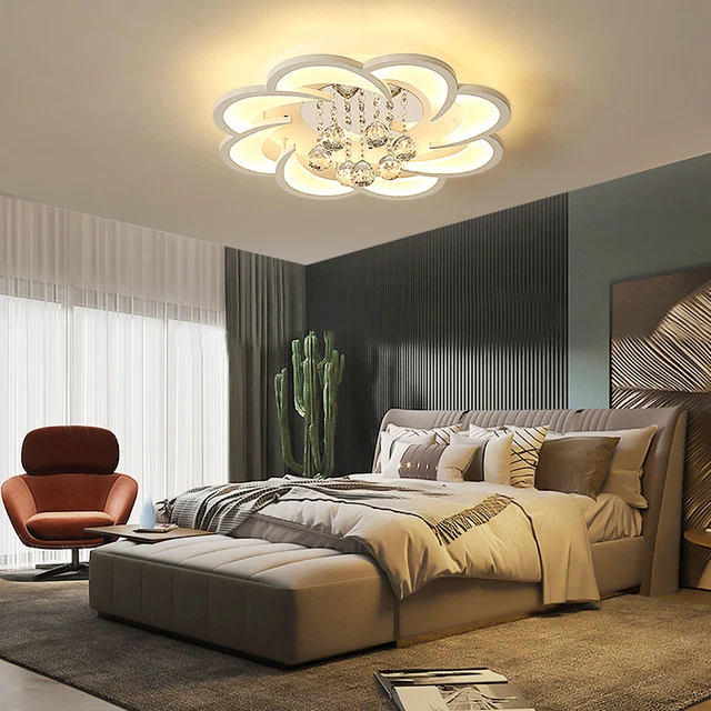 Modern Luxury K9 Crystal Chandelier LED Hanging Pendant Light Ceiling Fixture US