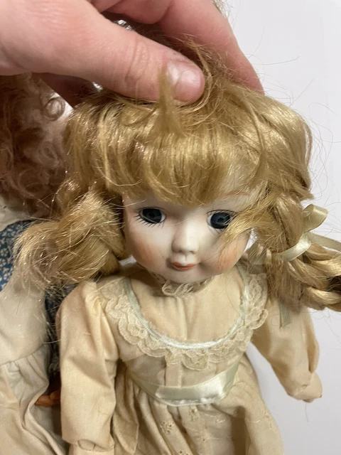 Vintage Doll Lot Porcelain Plastic Bisque Cloth Mystery Scary Dolls Glass Eyes 10