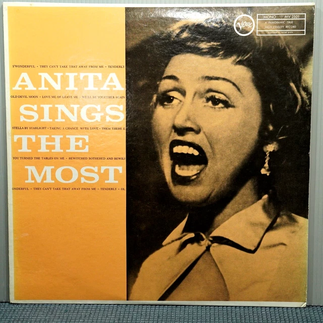 Anita O'day Anita Sings The Most Verve Mv 2501 Japan Vinyl Lp