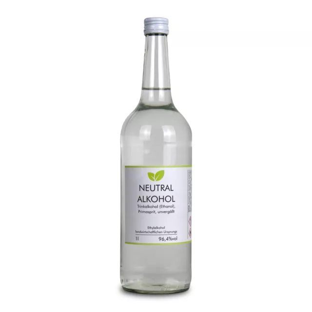 1l Premium Weingeist/Primasprit/Trinkalkohol/Ethanol unvergällt 96,4%vol.