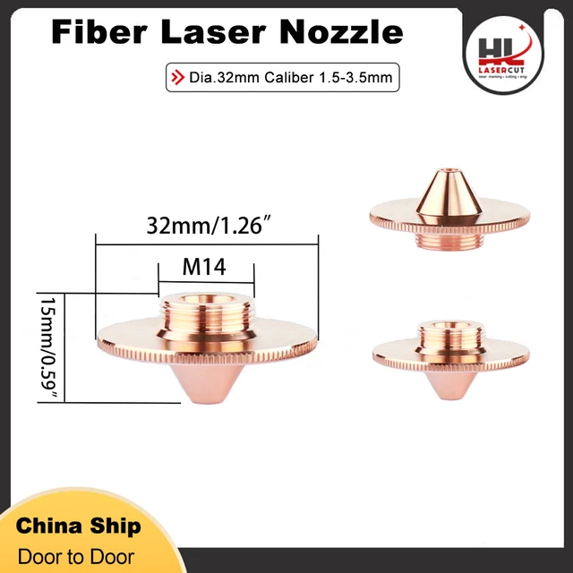 Laser Nozzles Dia.32 H15 Single Layer Double Chrome Layers Caliber 1.5-3.5mm