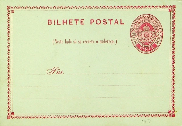 Sephil Brazil 20 Reis Fein Ungebraucht Postal Karten