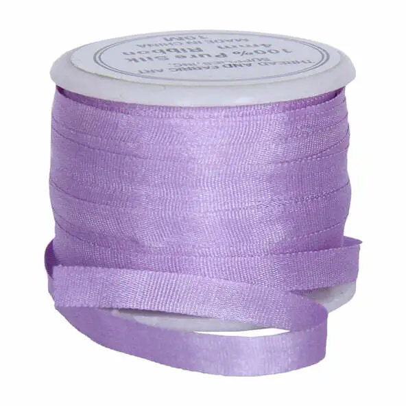 Cinta de seda 100 % pura Threadart - 4 mm púrpura claro - No. 574 - 10 metros