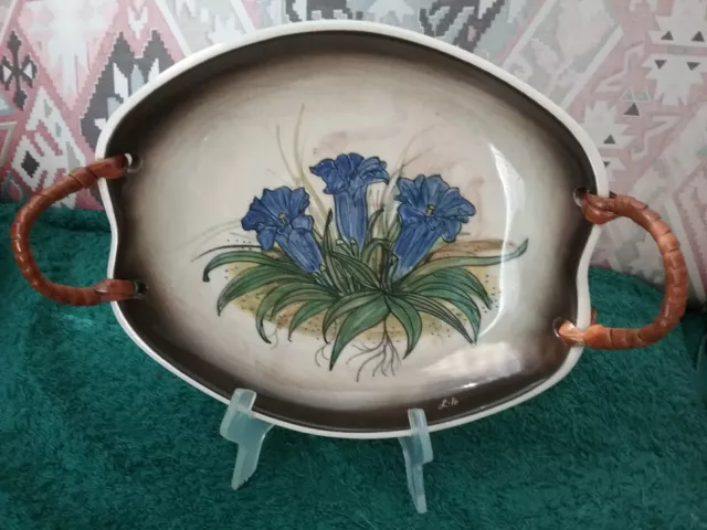 LARGE Little Sydney Pottery Australian Tray Trumpet Flowers