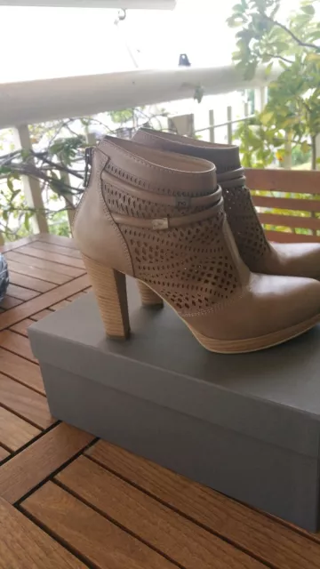 SCARPE STIVALI TRONCHETTO DONNA NERO GIARDINI ORIGINALE PELLE n.35