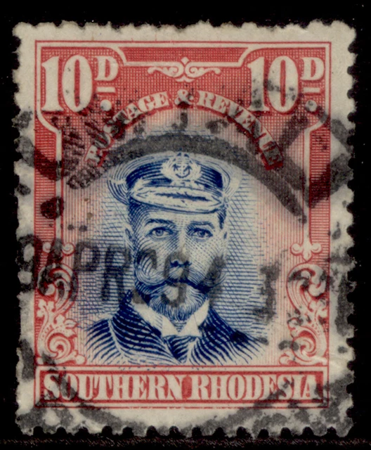 SOUTHERN RHODESIA GV SG9, 10d blue & rose, USED. Cat £55.