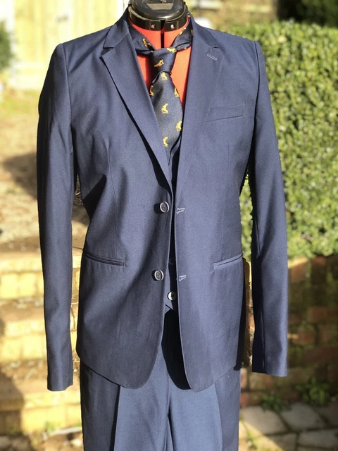 Boys Navy 3 Piece Suit With Tie.  John Lewis Age 13/14