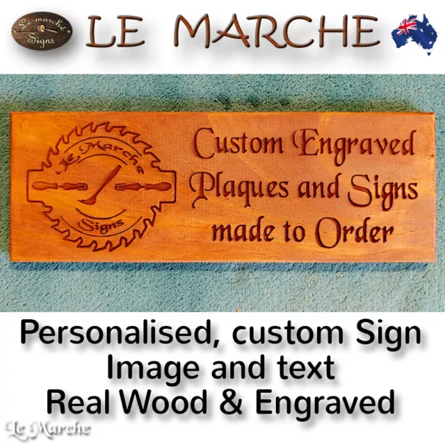 Full CUSTOM Carved Laser Engraved Wooden Plaque / Sign Made to Order