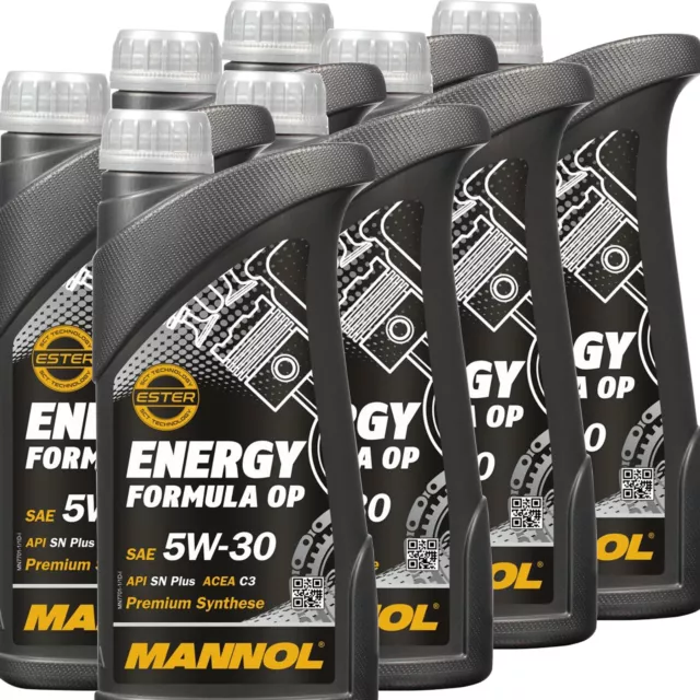 7 Liter 5W-30 Motoröl Mannol Formula Op 5W30 Öl Dexos2 Acea C2 C3 Api Sn Sm Cf