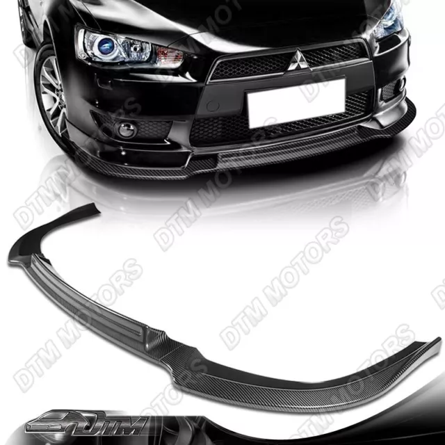 For 08-15 Mits Lancer RA-Style Carbon Look Front Bumper Splitter Spoiler Lip Kit