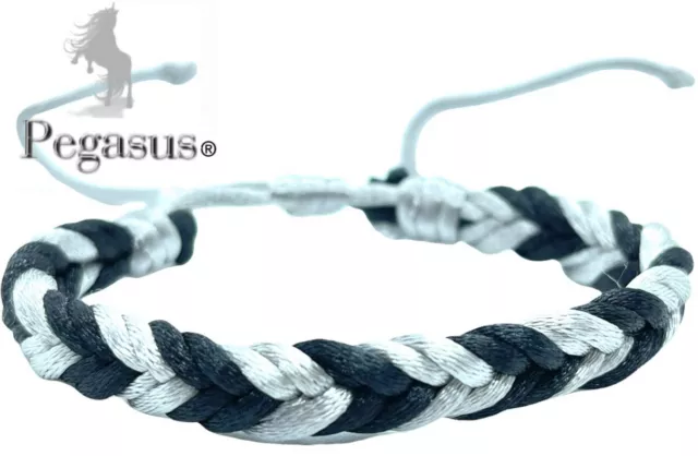 SILVER  & BLACK Handmade friendship Woven Braided Festival Surfer Bracelet