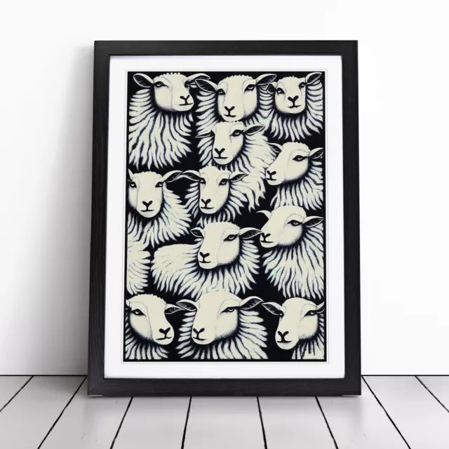 Many Sheep Wall Art Print Framed Canvas Picture Poster Home Decor Living Room